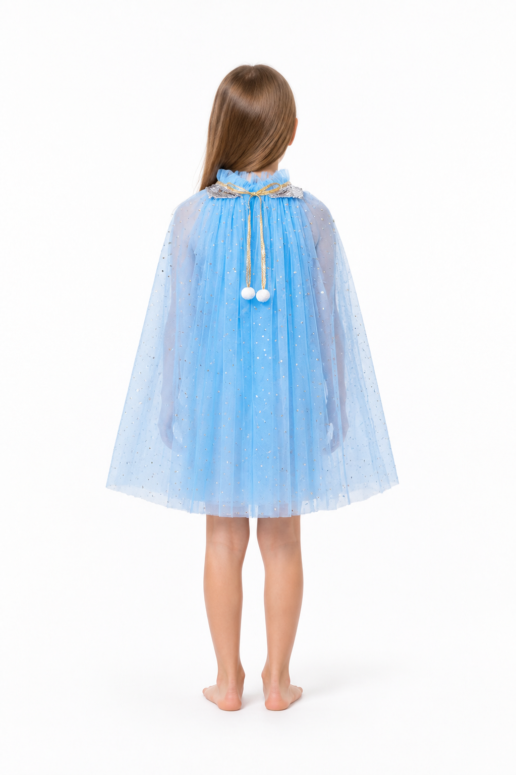 Children's Halloween Cape with Sequins and Stars back view