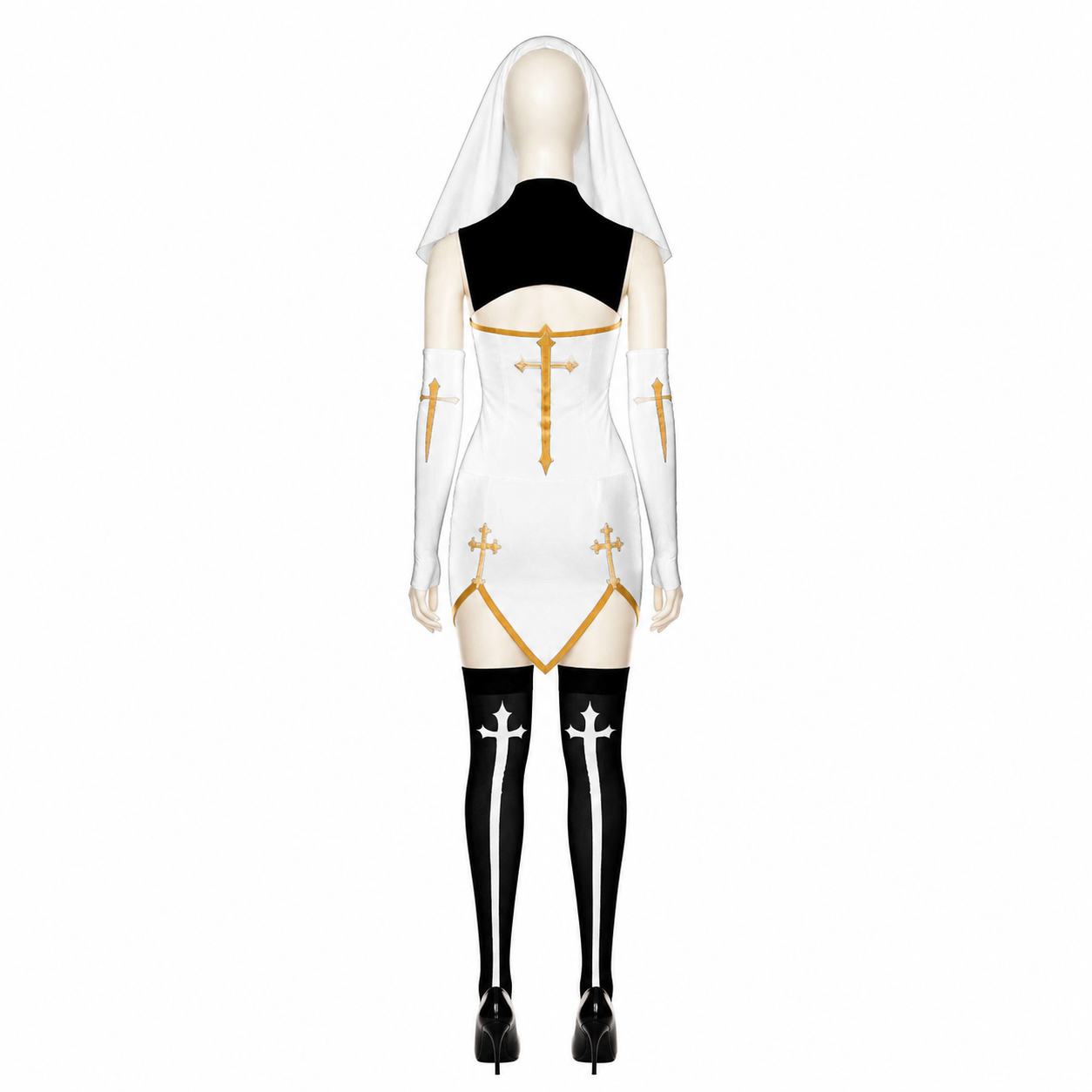 Ritual Vestment with Veil and Crosses back view
