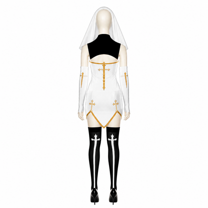 Ritual Vestment with Veil and Crosses back view