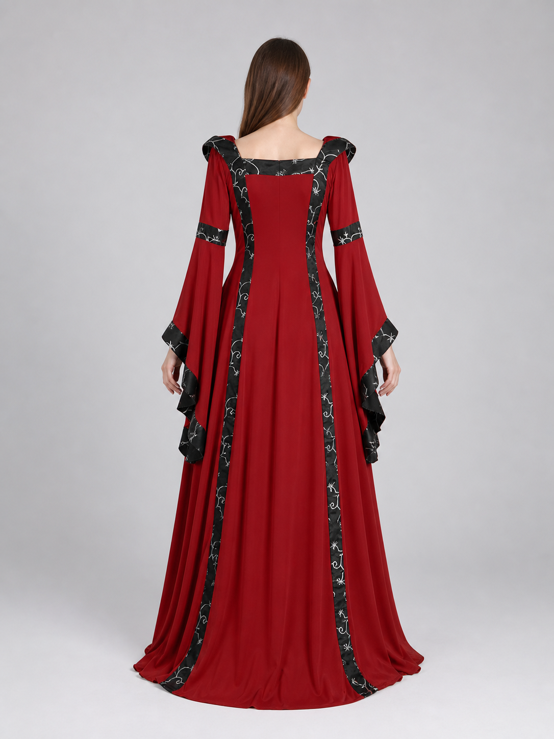 Gothic Medieval Hooded Lace-Up Dress