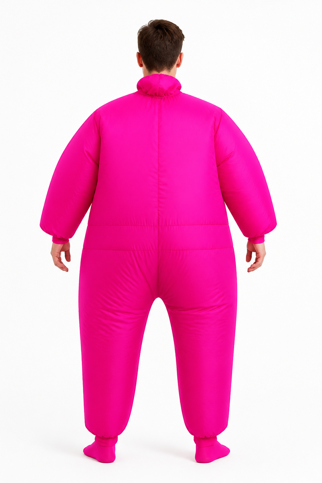 Neon Pink Inflatable Jumpsuit for Parties back view