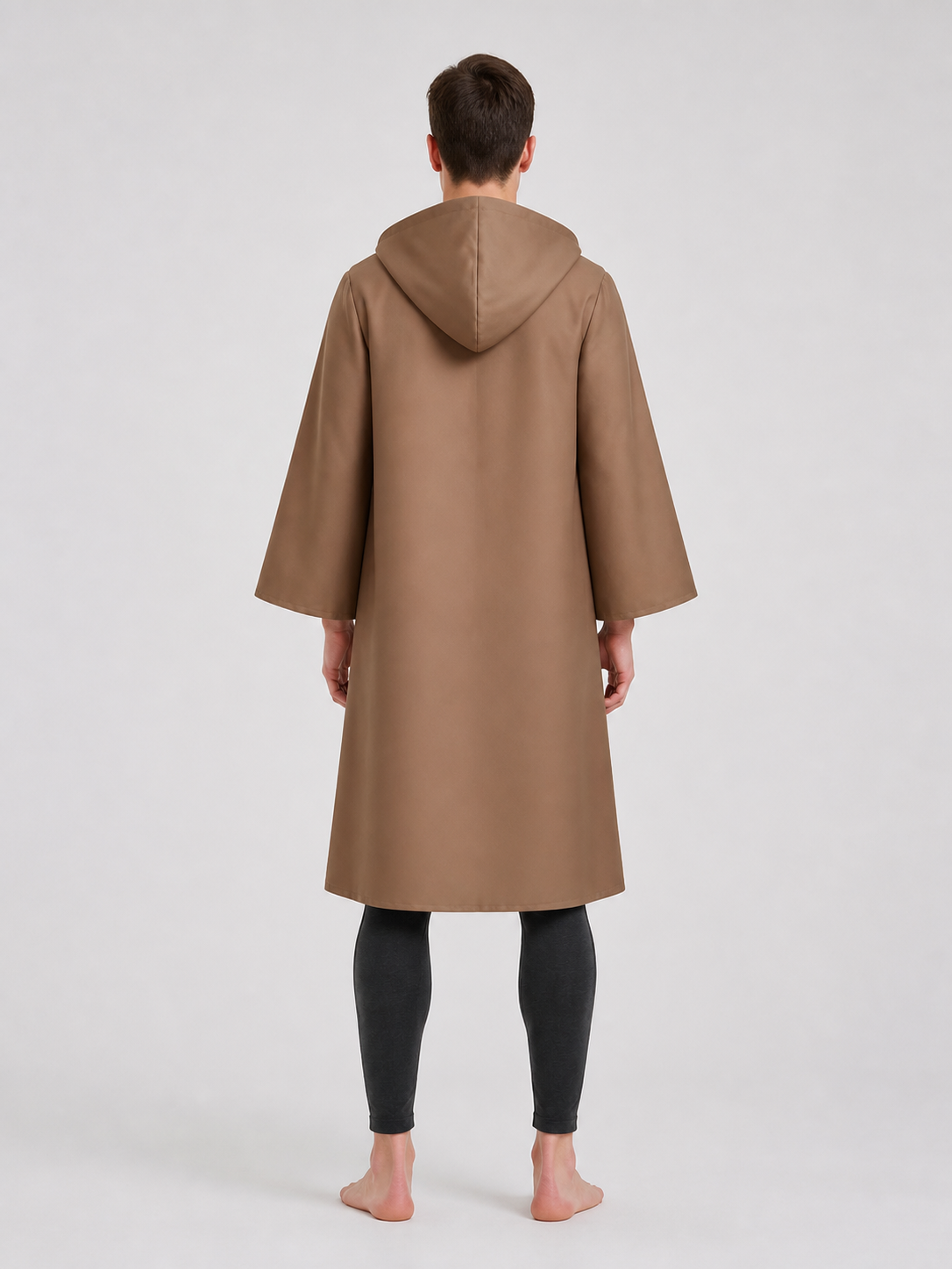 Long Brown Hooded Carnival Cloak back view