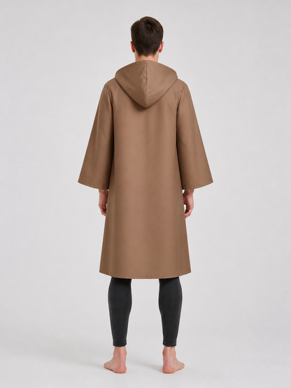 Long Brown Hooded Carnival Cloak back view