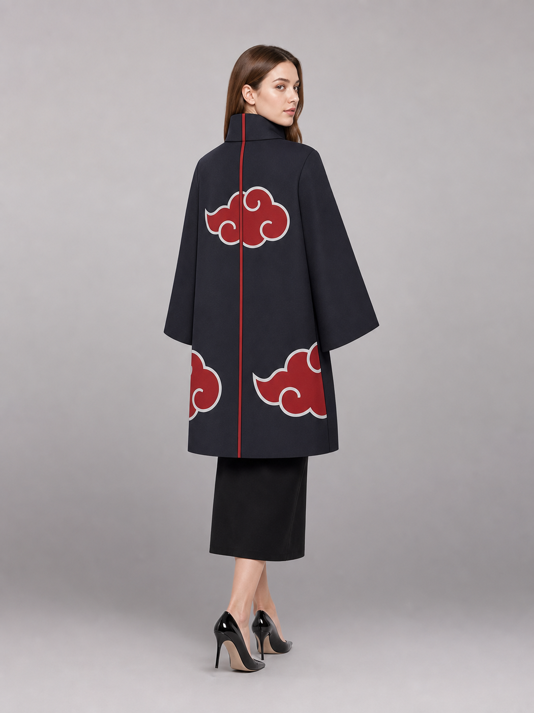 Dark Blue Carnival Cloak with Red Clouds