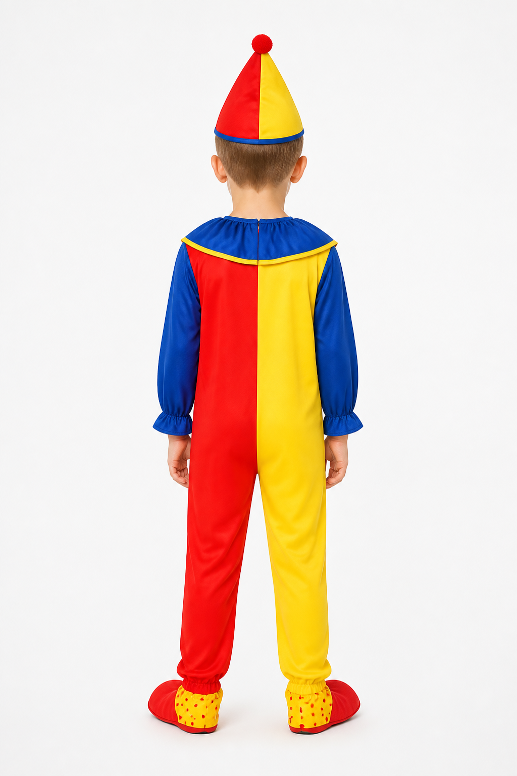 Red and Yellow Clown Jumpsuit for Parties back view
