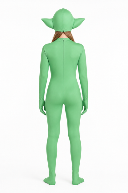 Children's Grogu Jumpsuit with Halloween Mask back view