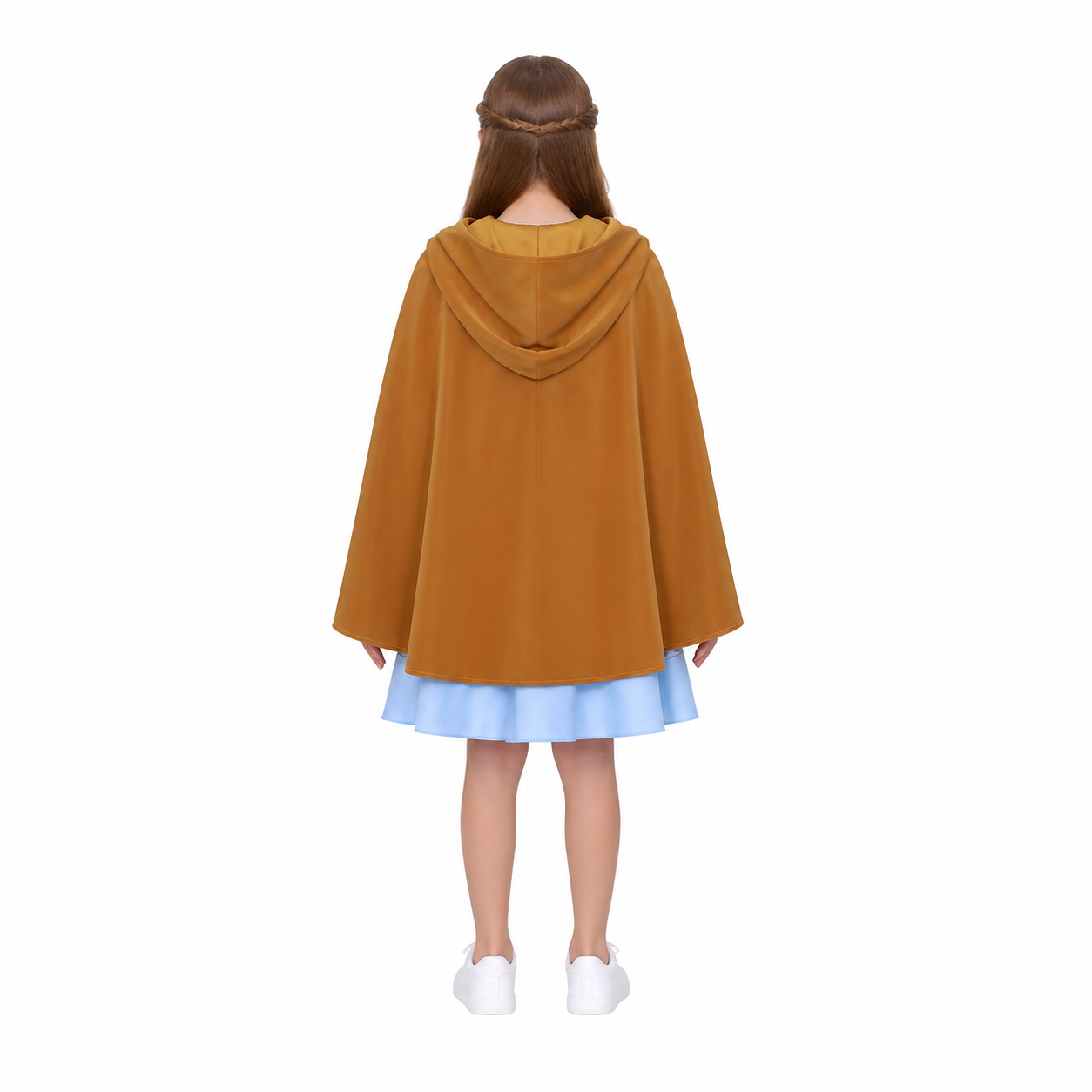 Children's Costume with Dress and Hooded Cape back view