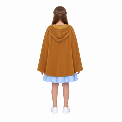Children's Costume with Dress and Hooded Cape back view