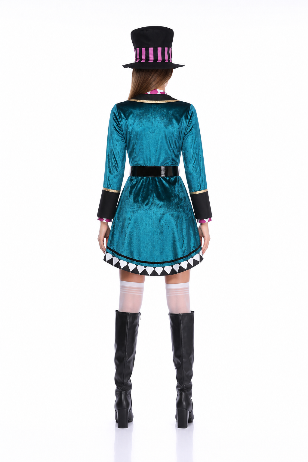 Magician Stage Costume with Asymmetrical Skirt back view