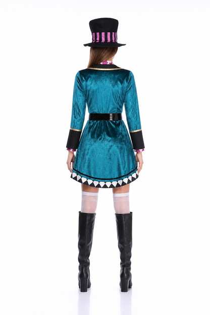 Magician Stage Costume with Asymmetrical Skirt back view