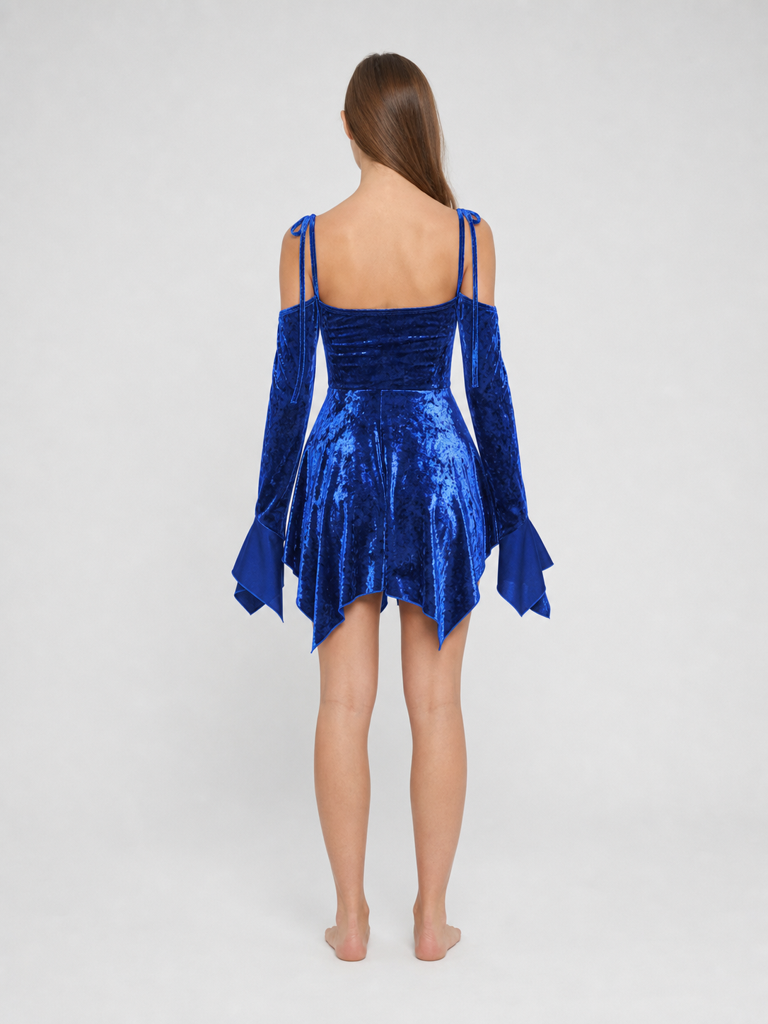Off-the-Shoulder Dress with an Asymmetrical Hem