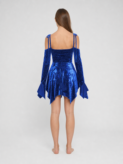 Off-the-Shoulder Dress with an Asymmetrical Hem