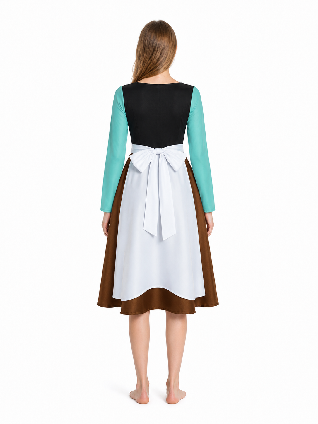 Cinderella Cosplay Dress with Apron and Bow back view