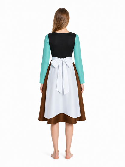 Cinderella Cosplay Dress with Apron and Bow back view
