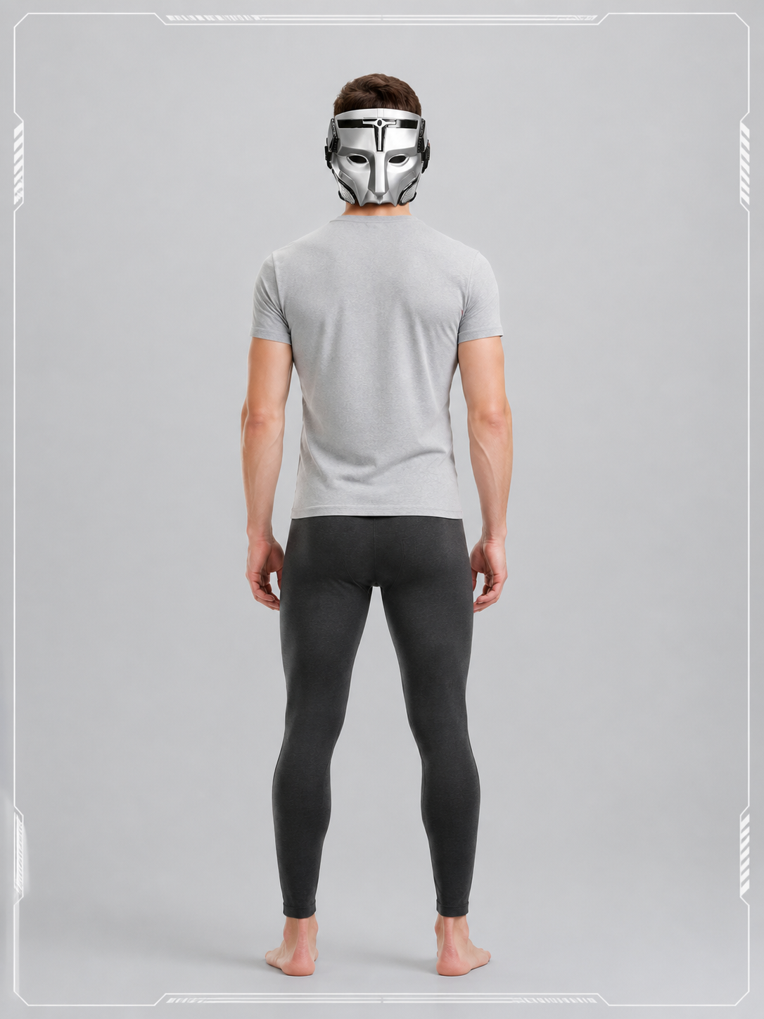 Silver Geometric Full-Face Cosplay Mask