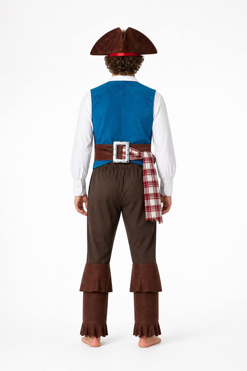Pirate Costume with Vest, Shirt, and Accessories back view