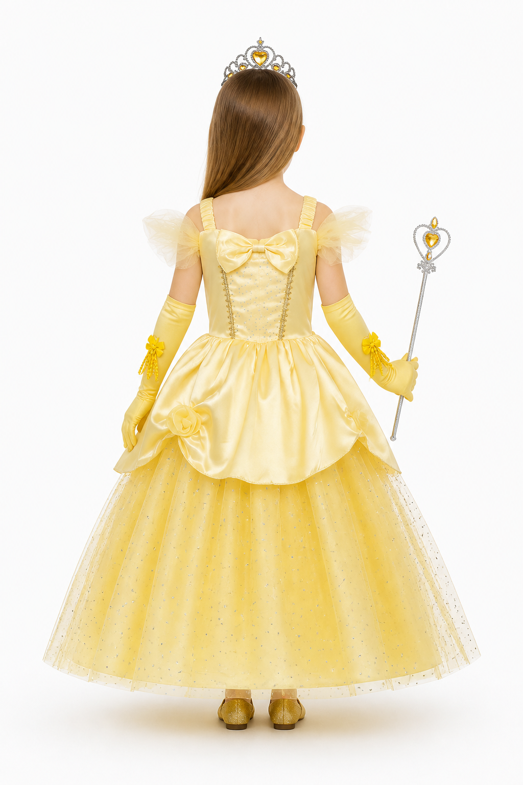Children's Princess Costume with Glitter back view