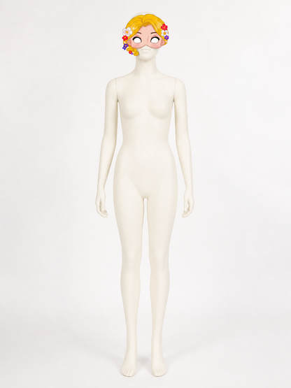 Princess-Style Carnival Mask for Halloween and Cosplay back view