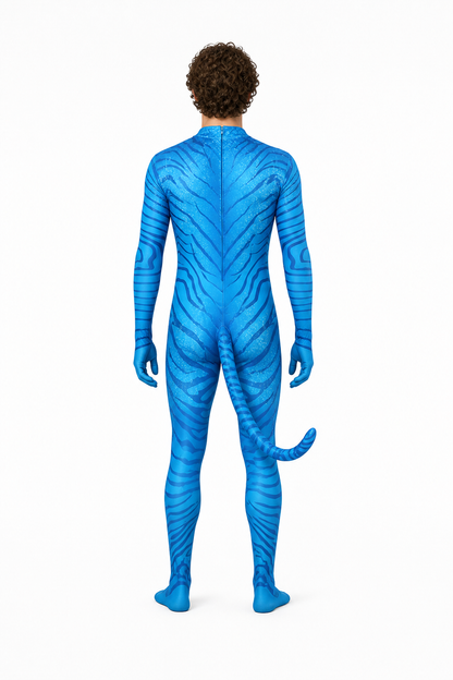 Alien cosplay jumpsuit with tail back view