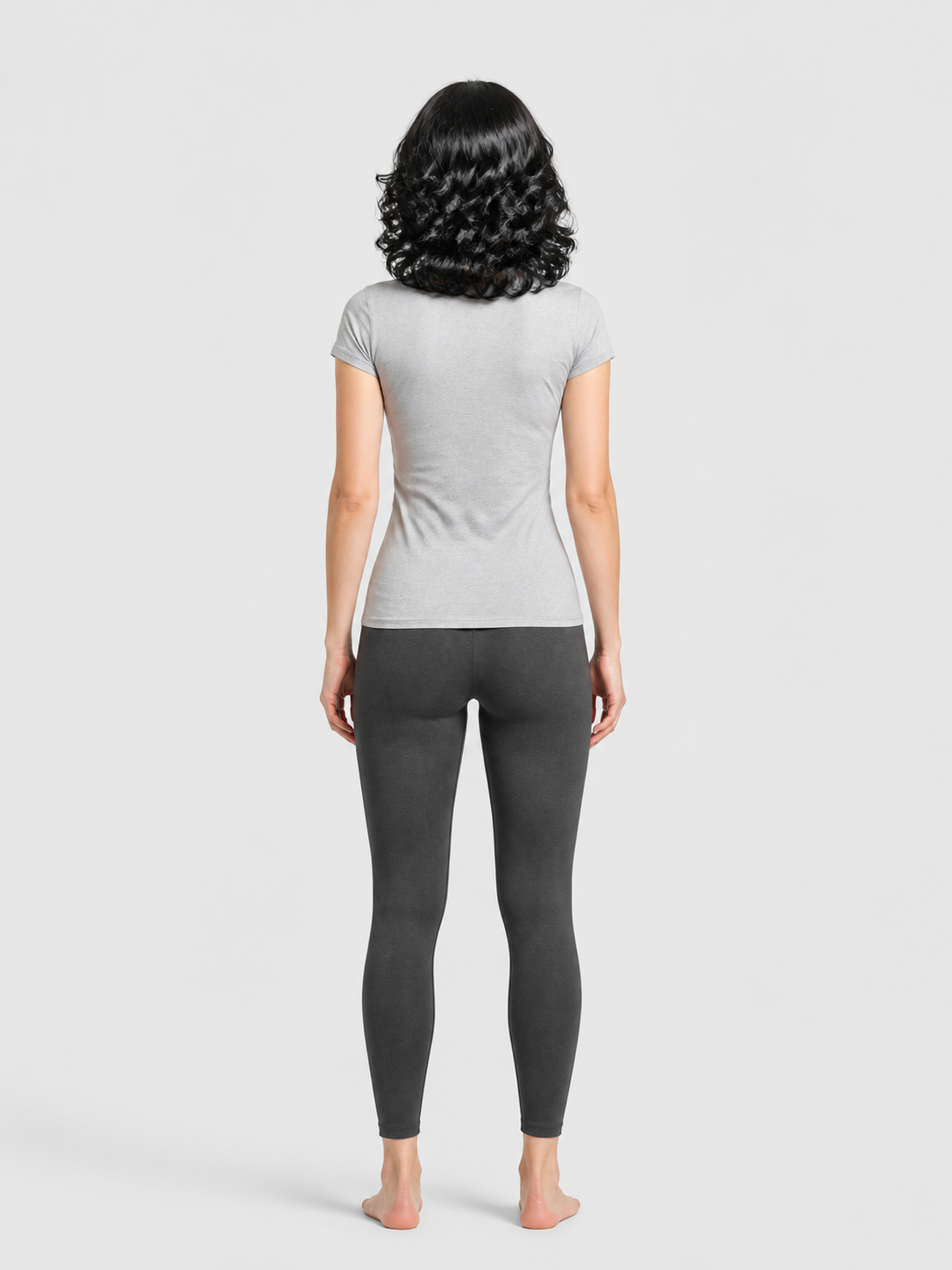 Black Carnival Wig with Curls and Side-Swept Bangs back view