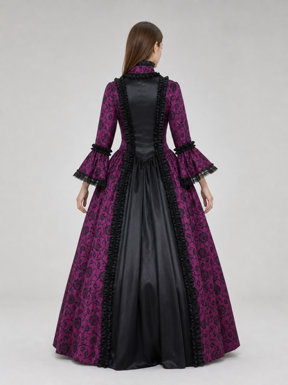 Gothic Victorian Dress with Flared Sleeves
