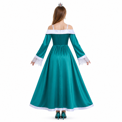 Princess Costume Dress with Crown and Accessories back view