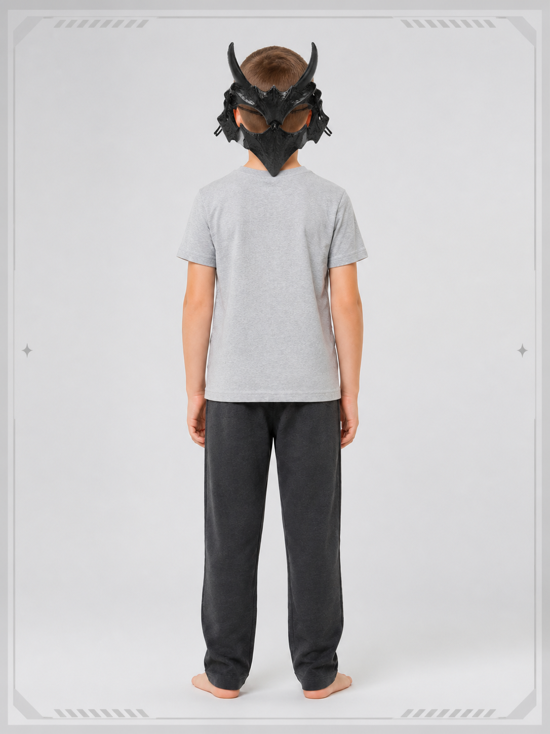 Halloween Mask, Black Bat Half-Mask back view