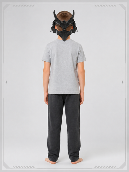 Halloween Mask, Black Bat Half-Mask back view
