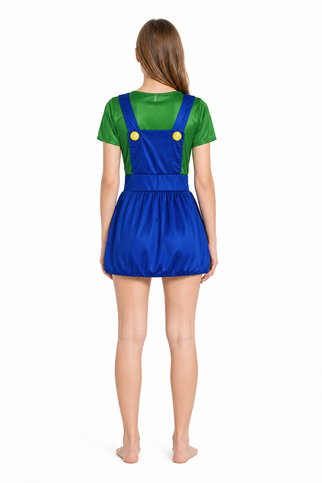 Cosplay jumpsuit costume with a full skirt back view