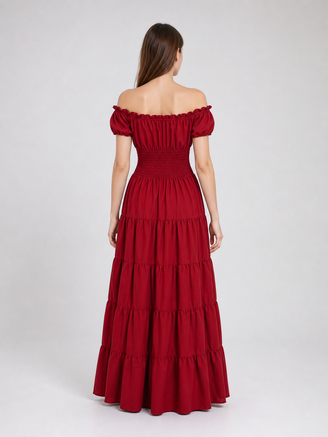 Medieval-Style Dress with a Tiered Skirt