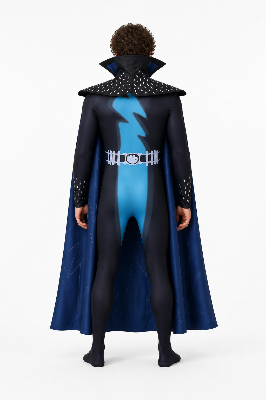 Cosplay Jumpsuit with Cape and Pattern back view