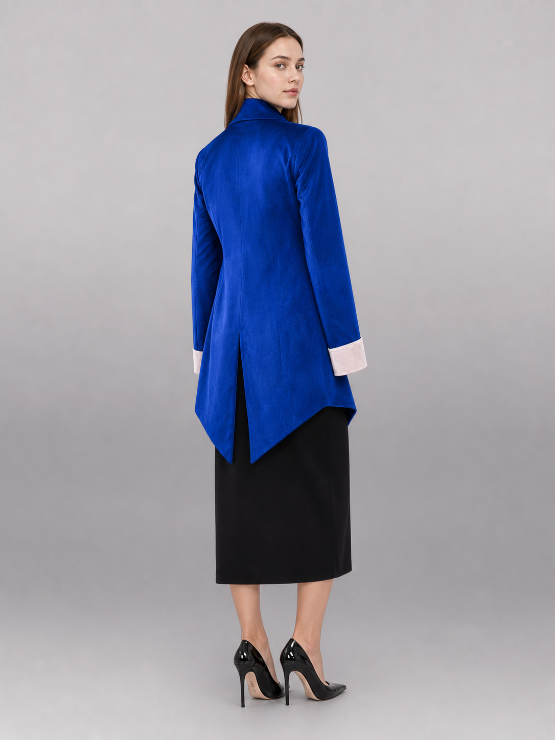 Long Blue Embroidered Costume Tailcoat