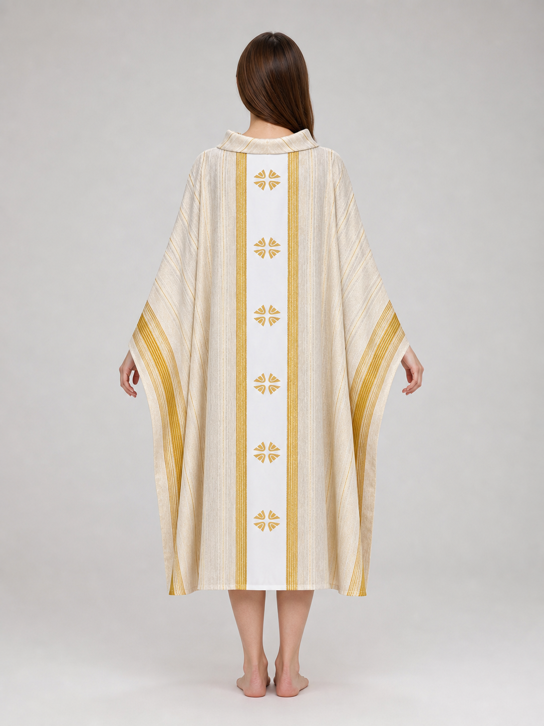Liturgical Vestment with Collar and Gold Ornamentation