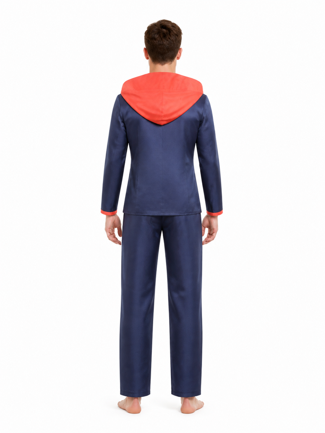 Anime cosplay costume set with hood back view