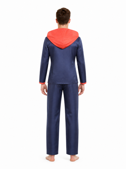 Anime cosplay costume set with hood back view