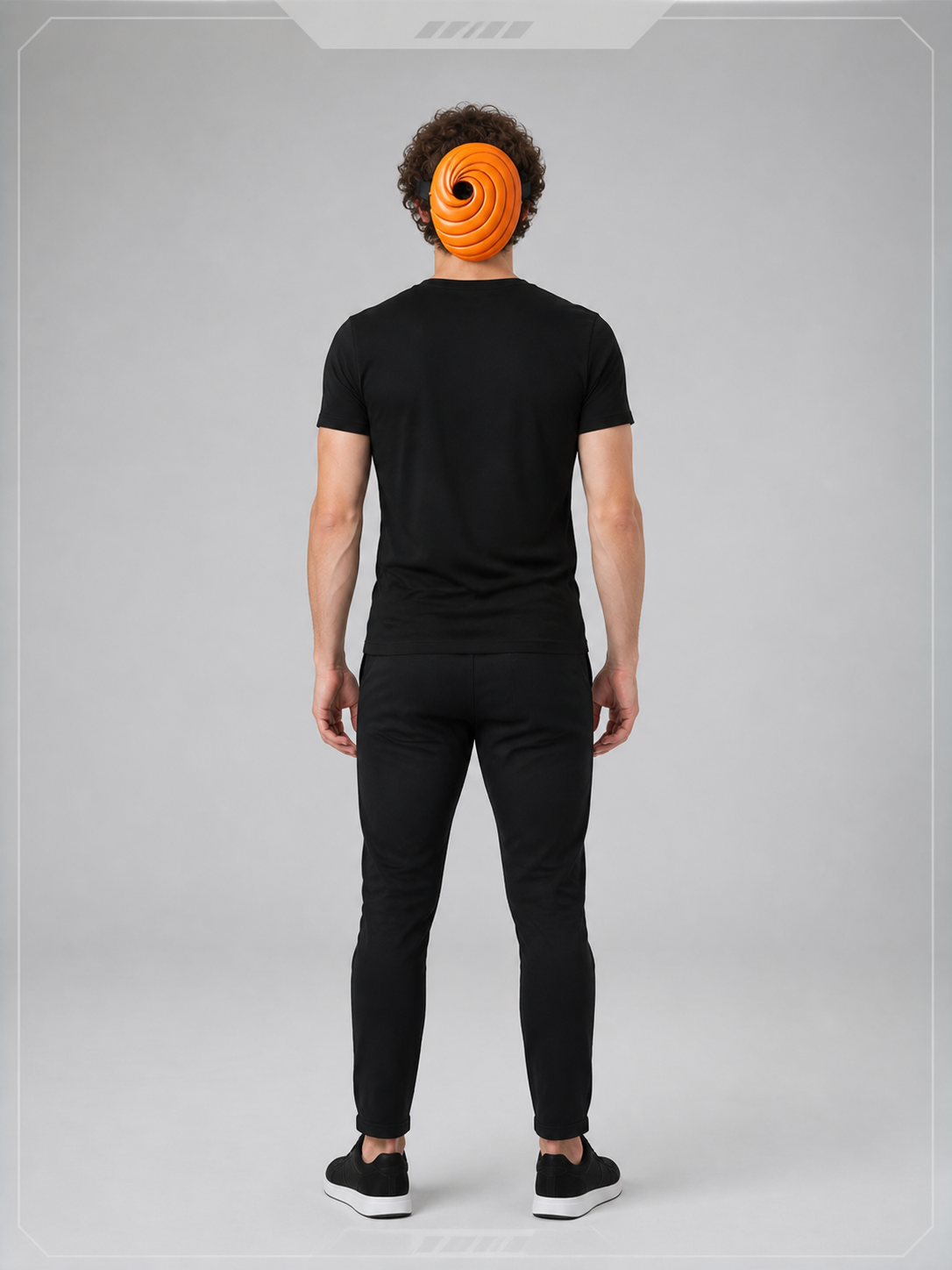 Orange Spiral Carnival Mask for Cosplay back view