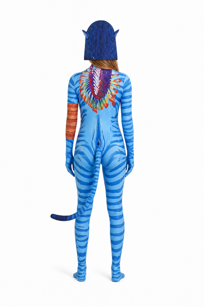 Avatar 3 Cosplay Costume with Headpiece back view