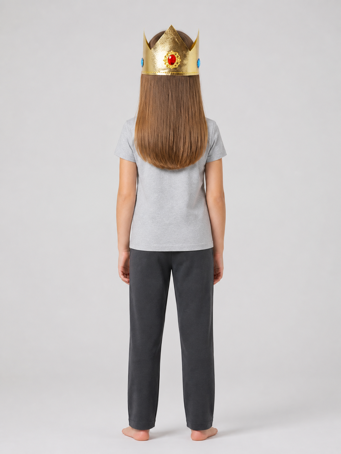 Gold Carnival Crown Headband with Gemstones back view