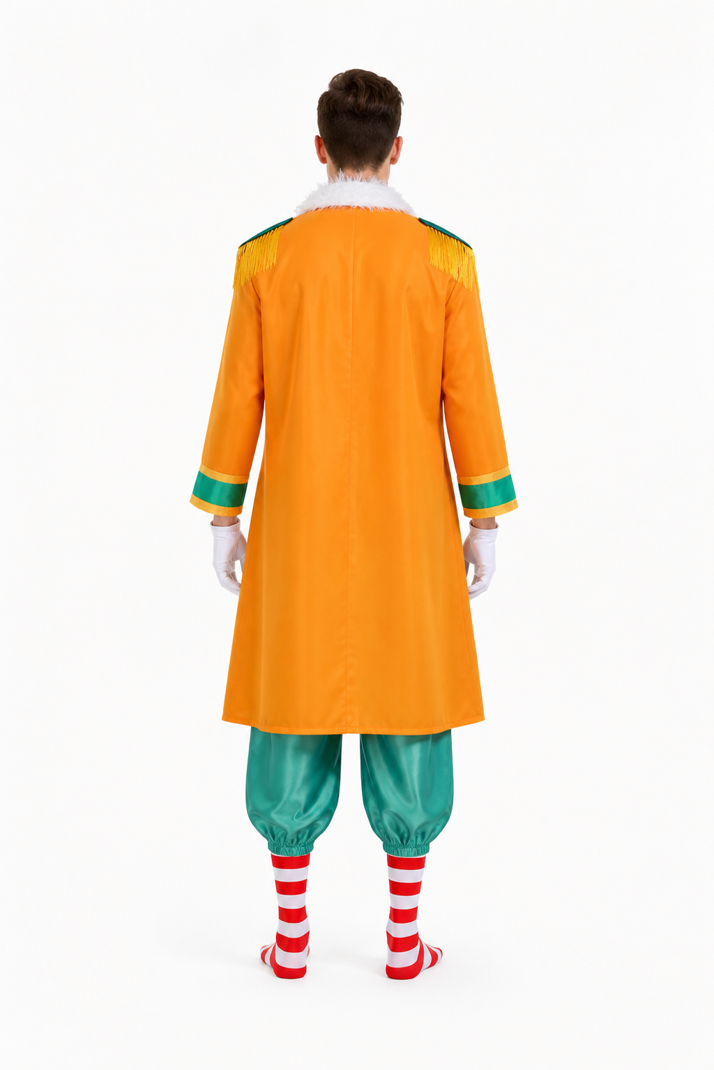 One Piece Buggy Cosplay Costume, 7-Piece Set back view