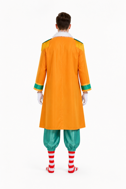 One Piece Buggy Cosplay Costume, 7-Piece Set back view