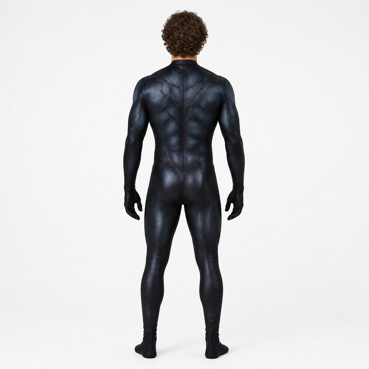 Nightwing Cosplay Jumpsuit with Muscles and Bat back view