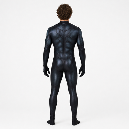 Nightwing Cosplay Jumpsuit with Muscles and Bat back view