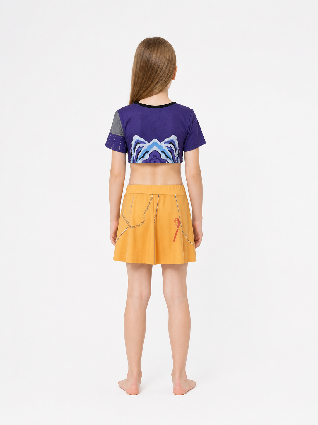Mira Carnival Costume with Top and Skirt, Orange back view