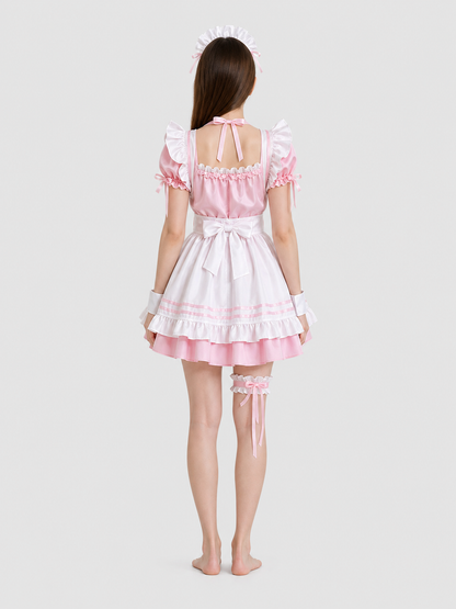 Lolita Dress with Apron and Tiered Ruffles
