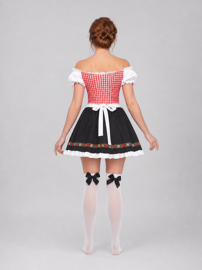 Historical German costume with apron and bow