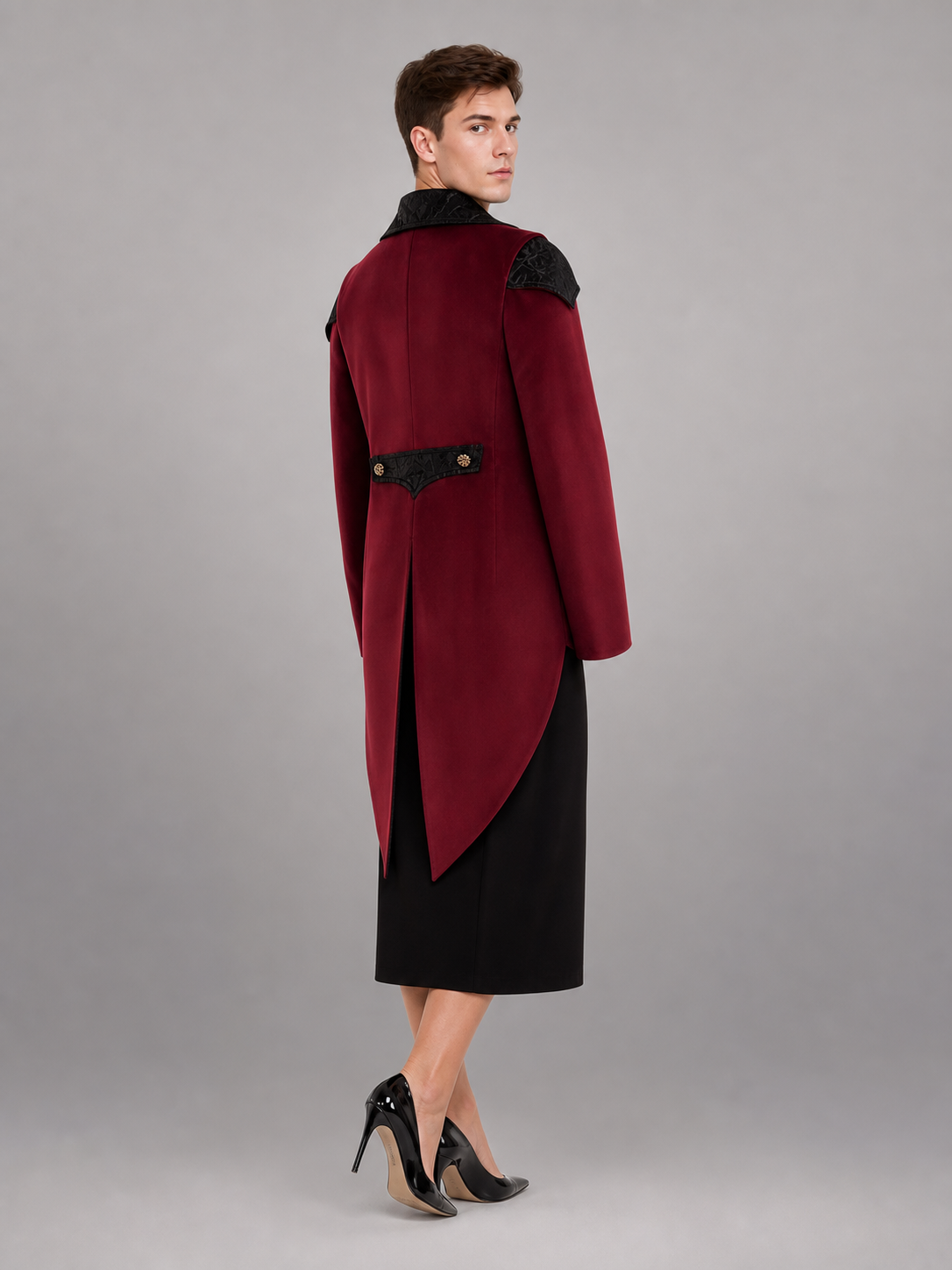 Gothic Tailcoat with Black Trim for Cosplay