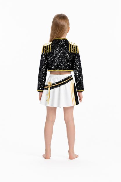 Children’s Stage Set: Black and Gold with Sequins back view