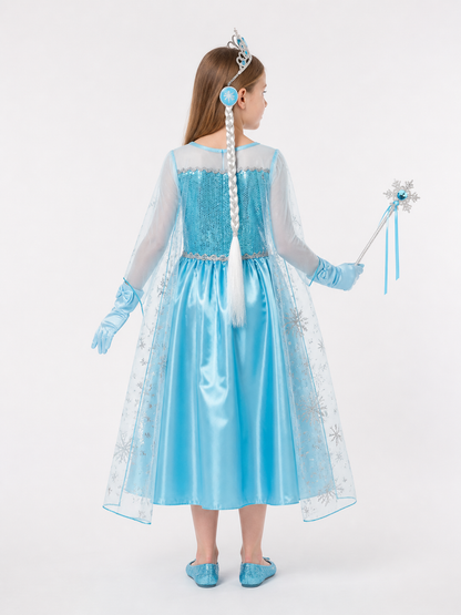 Snow Queen Costume for Halloween and Cosplay back view