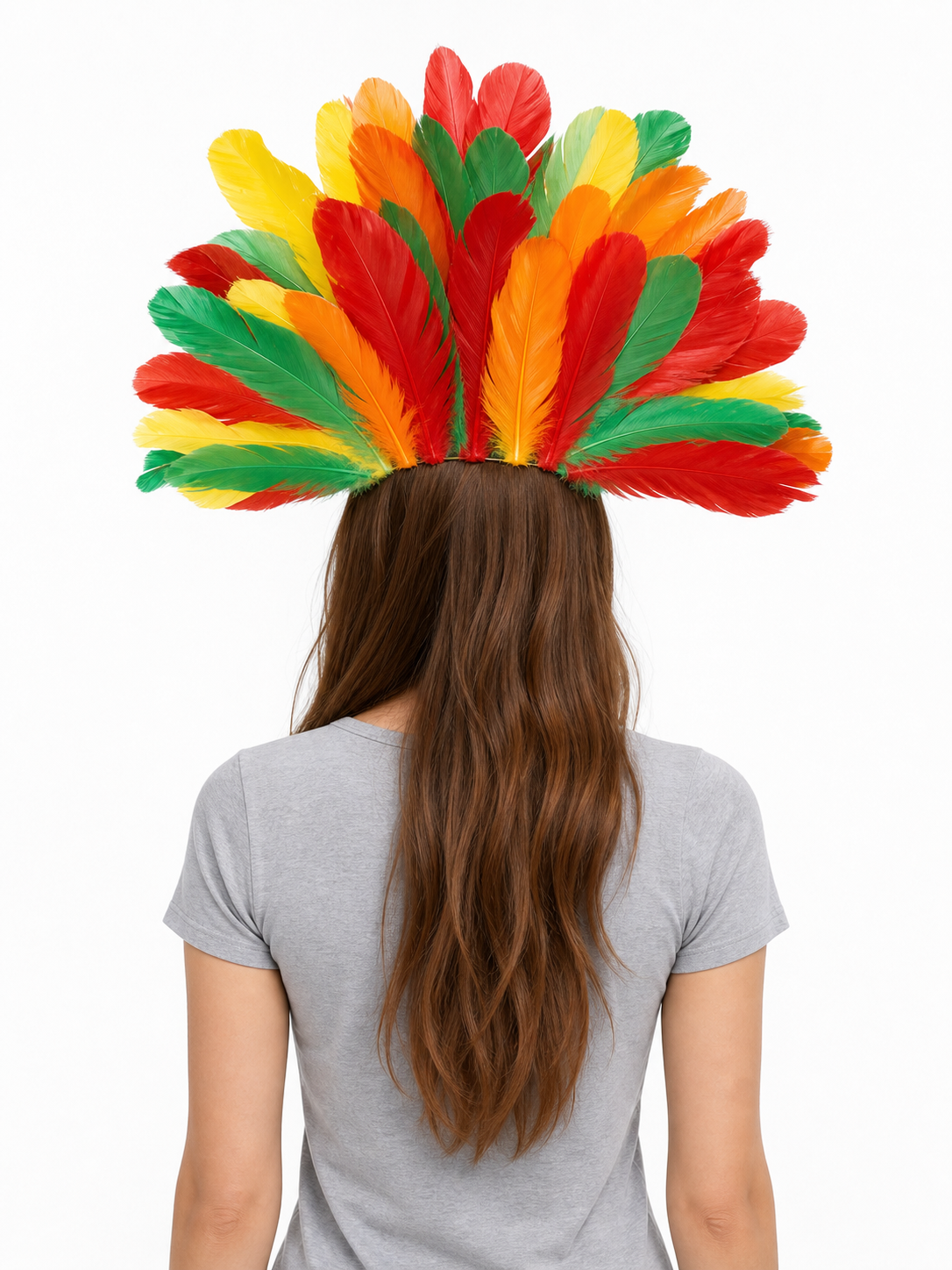 Multicolored Carnival Feather Headpiece