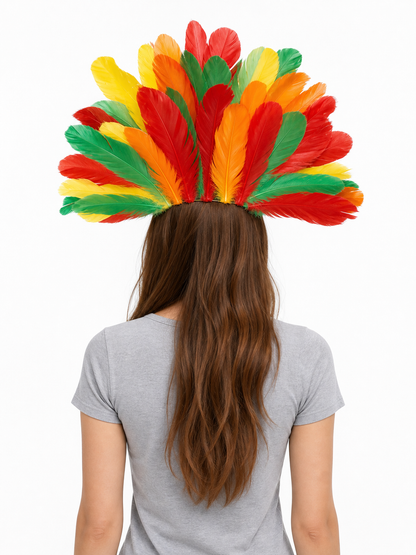 Multicolored Carnival Feather Headpiece
